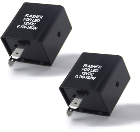 Relé de Intermitencia LED para Motocicleta 12V y 2 pines, Relé Control de Frecuencia Intermitente, LED Independiente Carga Motocicleta (Paquete de 2)
