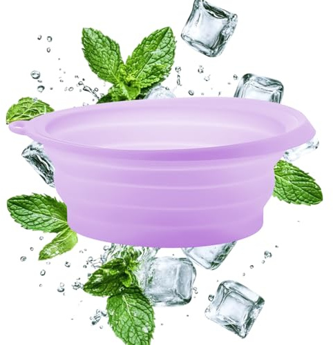 Face Ice Bath Bowl - 10.24 Inches Silicone Reusable Cold Mold for Facial Beauty, Skin Care, Home Baths SPA with Foldable Cold Plunge Bowls, Portable Cooling for Anti Puffiness and Relaxation