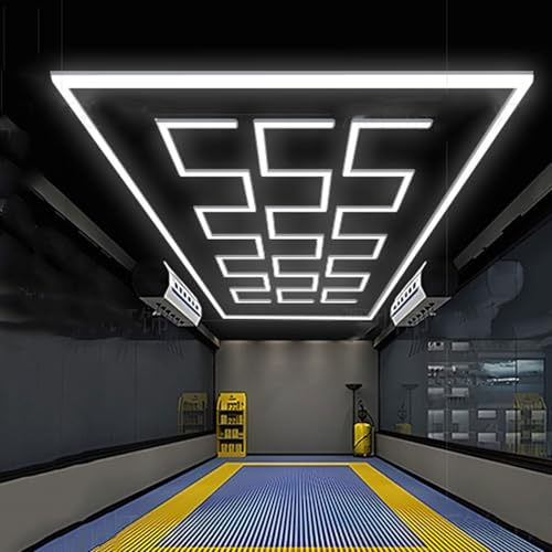 Lámpara LED Techo con Diseño de Panal Luces de Tubo Modelado LED Lámpara en forma de arco Fácil de instalar Para Taller Garaje Gimnasio Sótano Bajo consumo A