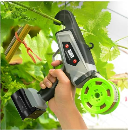 CUTANGELAR Atada De Vides, Atadora Inalámbrica. La Atadora De Ramas Eléctrica Ofrece De 3 A 8 Ajustes Y Un Diámetro Máximo De Atado De 25 Mm para Plantas Trepadoras Y Hortalizas.