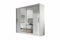 Mirjan24 Kleiderschrank London II mit Spiegel, Schiebetürenschrank, Schwebetürenschrank, Modernes Schlafzimmerschrank 180x215x58cm, Garderobe (Weiß)
