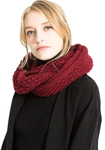 freesiom Echarpe Femme Hiver Chaude Cachemire Tour de Cou Couleur Uni Cache Cou Mode Simple Elegant Douce (Bordeaux)
