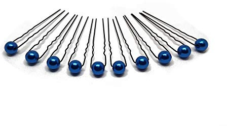 10 x Perlen Haarnadeln - Brauthaarschmuck, Haarschmuck, Perlenhaarnadel | 10PS - Blau