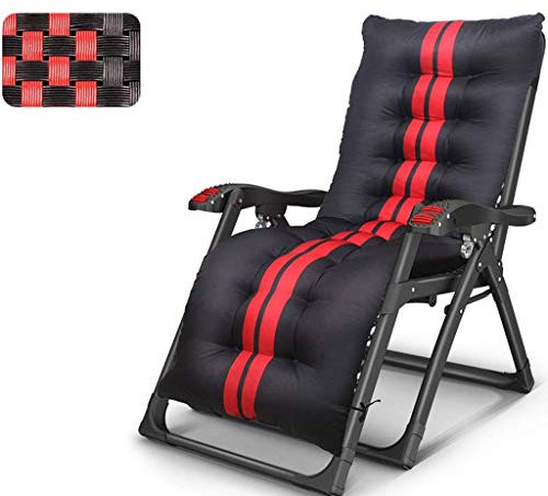 TGTGH Liegestuhl Schwere Sonnenliege, Garten Ourdoor Reclining Deck Chair Schwerelosigkeit Stuhl Patio Recliner for Pool Strand Veranda 250kg Tragfähigkeit Sonnenliege (Color : with Cotton pad)