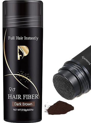 Hair Building Fibers - Hair Fibers Dark Brown, Professional Quality Fibre Hair Powder Spray for Thinning Hair & Bald Spots, Full Hair Instantly, Hair Loss Concealer for Men and Women