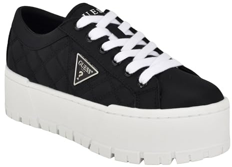 GUESS Women's Tesie Sneaker, Black 001, 8 UK