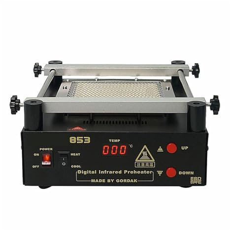 Soldering Hot Plate, 853 IR Infrared Preheating Station Lead-Free Preheater for BGA Repairing Desoldering of PCB Board Tools Kit for Electronic Repair Lab, Rework Heater Lab