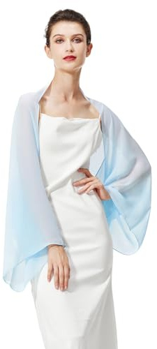 BEAUTELICATE Chal Cape Mujer Fiesta Gasa Bufanda Estola Verano para Novia Bodas Invitada Elegante Ligero