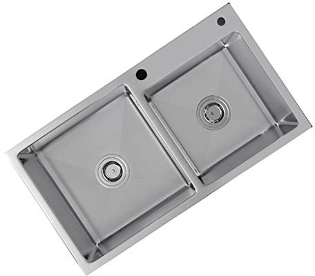 CRBUDY Kitchen Sink Sink Sink Stainless Steel Sink Double Sink Domestic Hand-Washing Sink Washing Sink Up and Down Basin Package Nano Sink Large Capacity Design