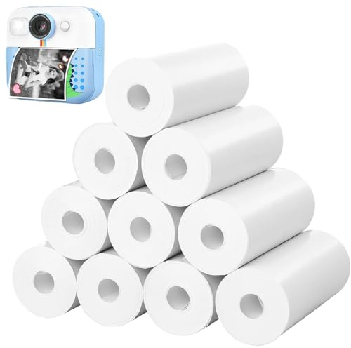 Carta Termica per Macchina Fotografica Bambini, 10 Rotoli Termica Carta Fotografica, Carta di Stampa della ricarica delle Macchine Fotografiche bambini, per Piccole Fotocamere, 57mm