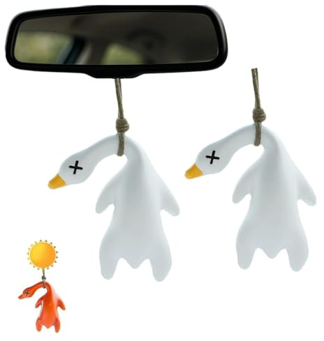 2 PCS Canard changeant de couleur UV, pendentif créatif à suspendre au miroir, rappel de température UV pour voitures, vélos, Décoration De Tableau De Bord De Voiture