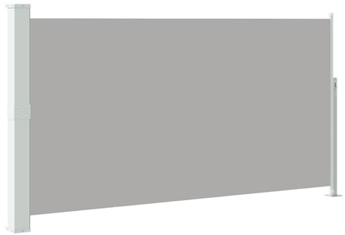 Gecheer Tenda da sole laterale retrattile, tenda privacy per balcone e terrazzo, 160 x 300 cm, grigio, poliestere resistente UV, regolabile, protezione dal vento e dal sole