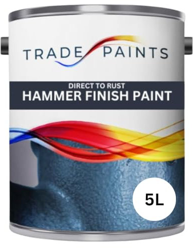 Hammer Finish Direct To Rust Metal Paint Hammerite Equivalent (5 Litre, Mayfair Light Blue)