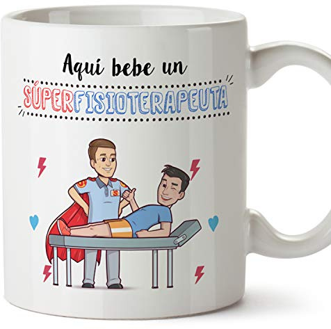 MUGFFINS Taza Fisioterapeuta Hombre (Superhéroes() - Regalos Originales y Divertidos de Fisioterapia