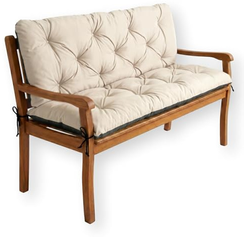 4L Textil Cuscini da Esterno Cuscino per Panca da Esterno Cuscino per panchina da Giardino Cuscini Dondolo 3 posti Cuscini per pallet (180x60x50 cm, Beige)