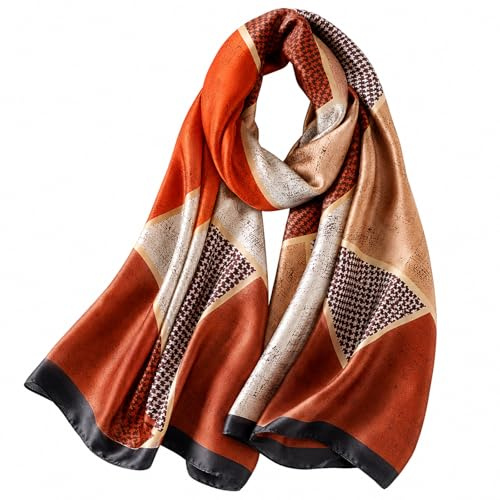 MAIRY Red Head Scarf Printed Hijab Shawls and Wraps Neckerchief for Women Girls Scarves Lightweight Large Simple Stylish Evening Neckscarfs 180062