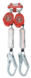 AFP Demon 6 FT Dual Leg Self-Retracting Lifeline Web Lanyard Retractable, 1.97-inch Gate Opening Steel Locking Rebar Hooks, Double Yoyo, Shock Absorber | Tower Fall Protection OSHA & ANSI Rated SRL