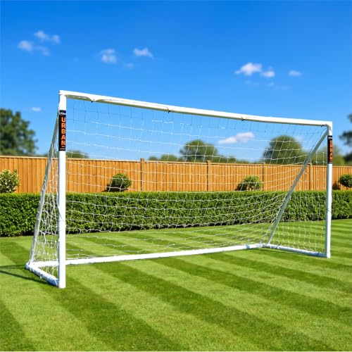 Football Flick 12ft x 6ft Garden Goal - 2 Year Guarantee - The Best uPVC Football Goal for Gardens - All Weather Protection - Integrated Locking System For Easy Assembly