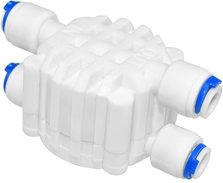 Válvula de cierre automático de tubo de 1/4 pulgadas, con accesorios de conexión rápida, para sistema de filtro de agua de ósmosis inversa RO (paquete de 1) blanco