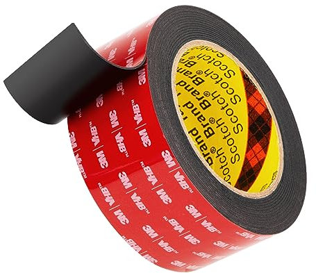 3M Ruban Adhésif Double Face 5925 50 mm x 4,7 m Noir 1 Rouleau De 0,6 mm d'Épaisseur Mousse Très Résistante Pour Décoration De Voiture Maison Bureau