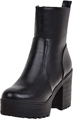 NUSGEAR 2023 Botines Mujer Zapatos Botas de tacón alto plataforma Moda Casual Otoño Invierno clásico Comodos Elegante Botas de Nieve Antideslizante Botas de Jinete Boots vintage fiesta Zapatos
