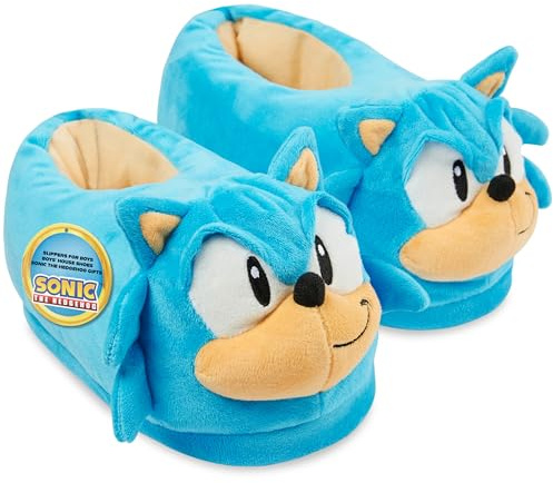 Get Trend Sonic The Hedgehog 3D Chaussons Enfant Garçon, Peluche Pantoufle Chauds Maison Antidérapant, Cosy Cadeau Gamer