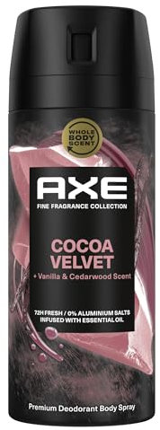 Axe Premium Bodyspray Cocoa Velvet Deo ohne Aluminiumsalze für 72 Stunden Frische 150 ml