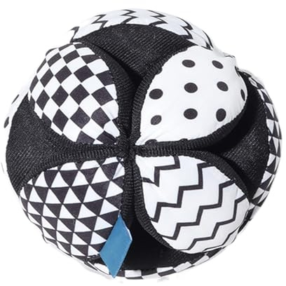 Baby Sensory Ball - Black And White Interactive Developmental Toy Kids, Soft Grip Ball For Babies | Toddler Activity Plays Ball, Textured Sensory Ball For Motor Skills And Early Learning Fun
