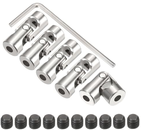 QUARKZMAN 5Pz 4mm a 4mm ID Giunto Universale Albero Accoppiamento, L23XD9 Metallo Giunti Rotabili a 45° con Viti Set Chiavi per Auto Modello Nave Motore Connessione