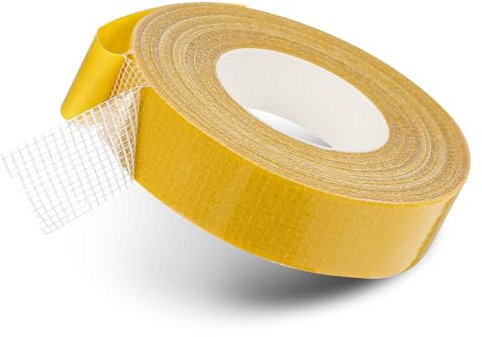 ElevateTech Double Sided Fabric Tape, 0.79 x 66 FT Heavy Duty Mounting Tape for Clothes Fiberglass Mesh Clear Sticky Tapes High Tack Strong Adhesive Carpet Rugs Tapes