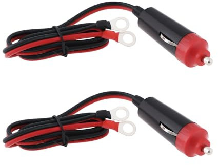 ECSiNG 2Pcs 10A Conector Macho Encendedor de Cigarrillos de Coche Cable Conector de 6V 12V 24V para Inversor de Coche Bomba de Aire Taza Eléctrica