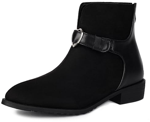 Bviennic Bottines Femme Plates Confort Almond Toe Zip Slouch 2667 Noir Taille 47 EU/49Cn