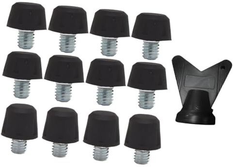 LRXFPIYF 12 Piezas Tacos para Zapatos de Fútbol Repuesto de Clavos Nylon con Herramienta Rosca M5.85 Adecuados para Deportistas en Interiores Y Exterior, Negro