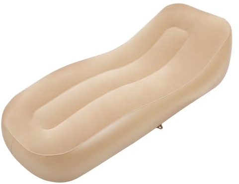 JDBDU Sofá hinchable con bomba de aire eléctrica, 40 W, inflado rápido 2 min, capacidad de carga de 150 kg, color caqui, cama de aire inflable para camping y jardín, incluye bolsa de transporte