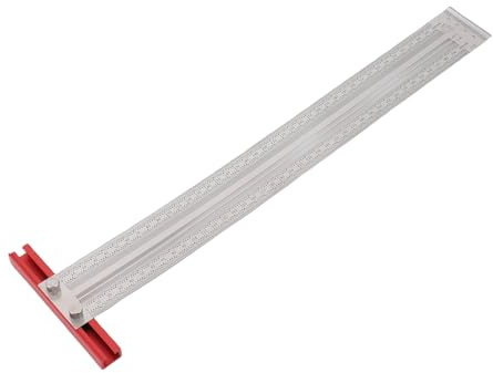 FTVOGUE Markeringslinjal, 400 Mm Mätverktyg i Rostfritt Stål Aluminiumlegering med Djupetsade Skalor för Högnoggrannhet i Träbearbetning och Tekniska Projekt