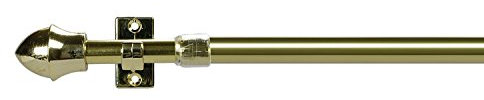 WR-Design Vitragestange, ausziehbare Scheibengardinenstange Farbe Messing - 55-225 cm - Scheibenstange (85-135 cm)