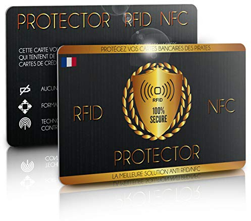 Carte Anti-RFID NFC – Protection Bancaire sans Contact – Protège Carte Bleue Anti Piratage – Bloque Signaux NFC – Protège Passeport Biométrique, Badges et Transport – Carte de Sécurité Électronique