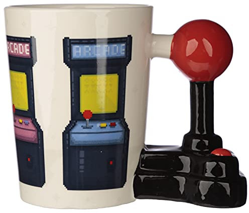 Puckator Game Over Joystick Arkade geformter Henkel Tasse aus Dolomit-Keramik