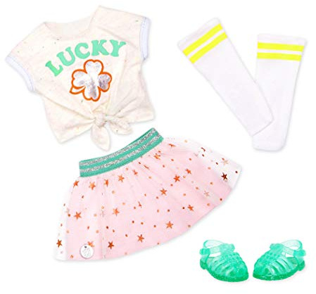 Glitter Girls - My Lucky Star Fashion Outfit (Verde y Rosa) - Ropa y Accesorios para muñecas de 14 Pulgadas para niñas a Partir de 3 años - Juguetes para niñas