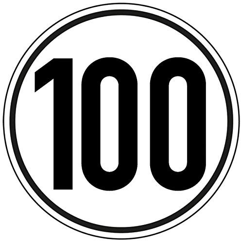 Aufkleber Geschwindigkeits-Schild „100 km/h“ Folie selbstklebend gemäß StVZO § 58 | Ø 5-30 cm Made in Germany, Größe: Ø20 cm