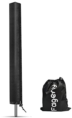 Fageny Premium Waterproof Rotary Line Cover with Full Length Zipper, Outdoor Dryer Cover for Rotary Airer, Universal Fit (Black, 165x16x16cm)