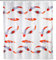WENKO Duschvorhang Nagoya, 180 x 200 cm, Vorhang aus 100% Polyester mit Metallösen & Gummi-Gewichtsband für Dusche und Badewanne, wasserabweisend & waschbar, inkl. 12 weißen Duschvorhangringen