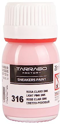 Tarrago Tinte rosa claro SNK 316, bote de 25 ml, con pincel y esponja, para piel lisa, piel sintética o lona