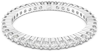 Swarovski Matrix Vittore Ring, Rundschliff, Weiß, Silberfarbenes Finish