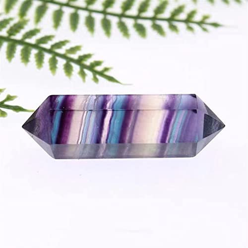 ENPAP Cristal 1 Pieza de fluorita Natural de Doble Punta de Varilla de Cristal de Cuarzo Piedra Preciosa xingyong
