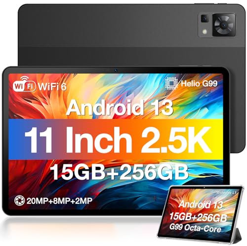 DOOGEE T30 Pro Tablette 11 Pouces, Ecran 2.5K Helio G99 Octa-Core 15GB RAM+256GB ROM /2TB TF, 8580mAh/33W Tablette Android, 20MP Dual SIM 4G LTE +5G WiFi Widevine L1/TÜV Certificat