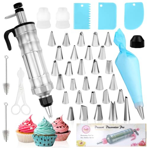 Erzekrim 40 Pcs Siringa per dolci Beccucci Sac a Poche Siringa per Pasticceria Presse Per Pistola Per Dolci Penna Per Decorare Torte Sacca a Poche per Dolci per Decorare Torte Dolci Cupcake (nero)