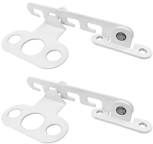 Oiieco 2 Stück Fensterfeststeller Metall Weiß, Zuschlagschutz Kippfensterschutz mit 4 Schrauben, Schlagschutz Fensterriegel Regler für Kippfenster und Türen
