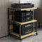 Audio Rack Hifi Regal Stereo-Rack-Schrank Für Zuhause, Tragbares, Rollbares, Vertikales 3-lagiges Verstärkerregal Für Audio- Und Video-Mediengeräte, Zur Aufbewahrung Im Büro/Hotel/Café/Spielzimmer(Wal