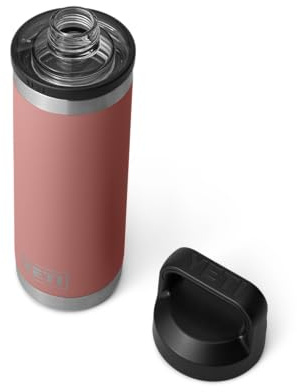 YETI Rambler Bottle Chug, Vaccum Insulated Stainless Steel Bottle with Chug Cap, Sandstone Pink, 18 oz (532 ml)